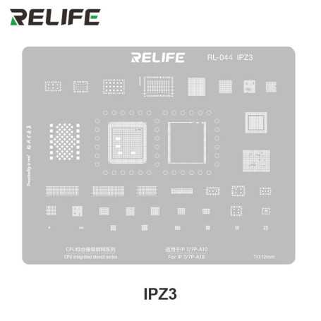 RELIFE RL-044 IPZ13 IP14/14Plus/14Pro/14ProMax-A15/16 CPU integrated stencil/thick 0.12MM