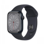 Montre Connectée Apple Watch Series 9 GPS 45mm Noir Aluminium Bracelet Sport Noir M/L - Grade AB - Avec Boîte et Chargeur