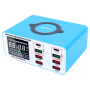 8-Port Charger with Digital Display + Wireless Charging - 110W - RELIFE RL-304S