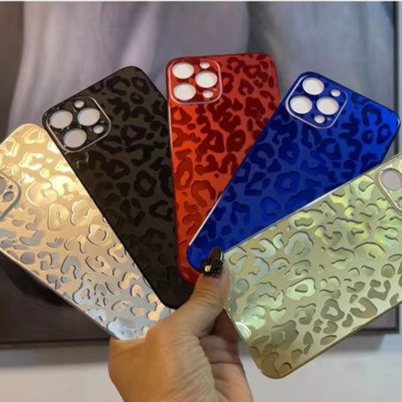 Autocollant pour Téléphone Portable en Verre Trempé avec Motif Imprimé Léopard pour iPhone