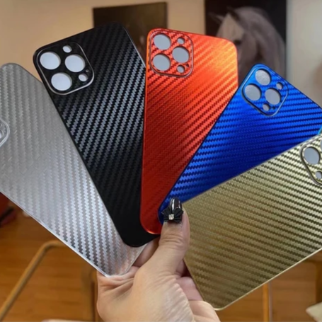 Film de Protection Arrière en Verre avec Motif Fibre de Carbone pour iPhone