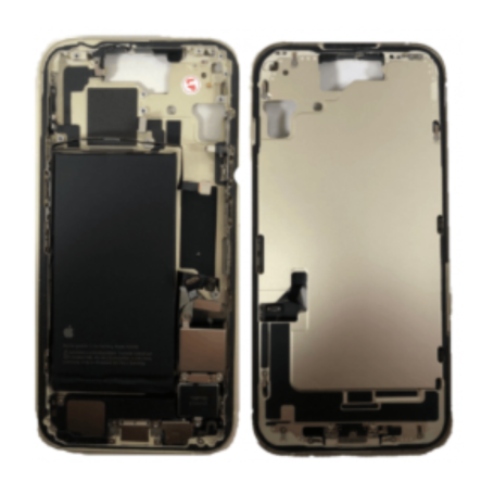 Back Cover Housing iPhone 15 without Back Glass Yellow Battery (Original Dismantled) Grade A