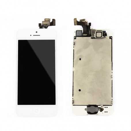 Full Screen iPhone 5 White with Front Camera, Internal Earpiece, Home Button (Pre-assembled)