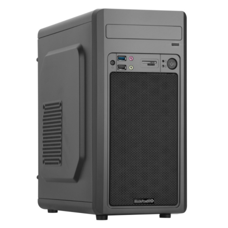 Boitier MicroATX MIP BLACK AERO+alim.480W, 1usb2/1usb3 +lecteur carte Noir