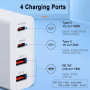 2 Port USB + 2 Type-C + 3 Connectors(EU-US-CN) 100W White Power Adapter - C213 (WUW)