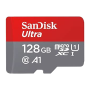 SanDisk Ultra 128 GB UHS-I Class 10 Micro SD Memory Card Up to 140 MB/s + SD Adapter