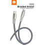 27W Black Braided Nylon USB-C / Lightning Cable - X202 (WUW)