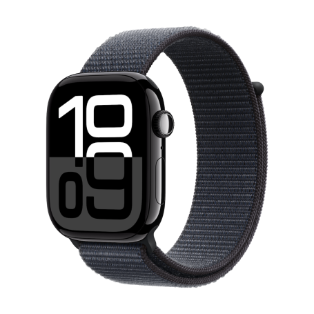 Apple Watch Series 10 GPS 46mm Jet Black Aluminium Ink Sport Loop MWWR3 - new