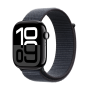 Montre Connectée Apple Watch S10 GPS aluminium noir de jais 46 mm, Boucle Sport encre violette MWWR3 - Neuf