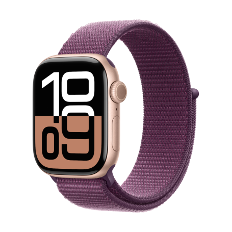 Apple Watch S10 GPS aluminum rose gold 46 mm, Plum Sport Buckle MWWV3 - New