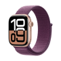 Montre Connectée Apple Watch S10 GPS aluminium or rose 46 mm, Boucle Sport prune MWWV3 - Neuf