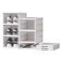 Plastic Shoe Storage Box - Three Layers - White - Foldable