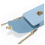 Cell Phone Bag with Belt and Gold Clasps - Blue