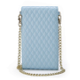 Cell Phone Bag with Belt and Gold Clasps - Blue