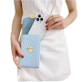 Cell Phone Bag with Belt and Gold Clasps - Blue