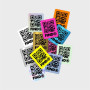 QR Code Stickers - FindR Sticker Bag Mini QR Code - Pack of 10 interactive stickers