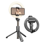 Selfie Support Smartphone Tripod with Bluetooth Ring Light 70cm