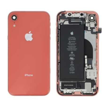 Châssis Complet iPhone XR Corail - Connecteur de Charge + Batterie (Origine Demonté) - Grade AB