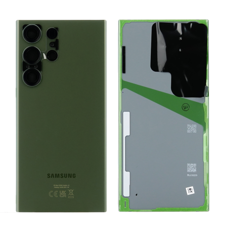 Vitre arrière Samsung Galaxy S23 Ultra (S918B) Verte (Service Pack)