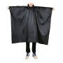 Waterproof Poncho, Large Size, Durable, With Green Reflective Strips - Black