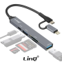 HUB Type-C/Lightning 6 in 1 - USB 2.0 +USB 3.0 + USB-C + SD + TF LinQ IT7943