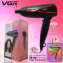 Foldable Hair Dryer 1200/1600W DC Motor Dual Voltage 2 Speed Settings VGR V429 Black