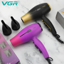 Foldable Hair Dryer 2000/2400W AC Motor Dual Voltage 2 Speeds VGR V461 Purple