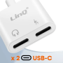 LinQ MM7369 USB-C to 2*USB-C adapter