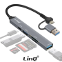 HUB Type-C/USB 6 en 1 - USB 2.0 +USB 3.0 + USB-C + SD + TF LinQ IT7944