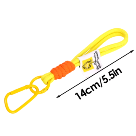 Nylon Mobile Phone Strap - Yellow - 14cm