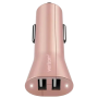 Chargeur Allume-Cigare 2 Ports USB Verizon 24W 4.8A Rose Doré