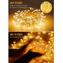 LED Copper Wire Garland Wedding Home Holiday Christmas Decoration Lights - USB - 1.5M 100 lights