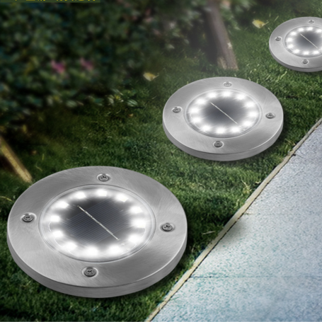 Solar Buried Lamp LED 8 Lights - Garden Yard Lighting - 4V - 8 LEDs - Warm Light