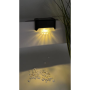 Lampe Solaire de Marche et Murale - 1 LED - Coque Noire - Lumière Chaude - 3W - Inclus Vis et Colle