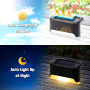 Lampe Solaire de Marche et Murale - 1 LED - Coque Noire - Lumière Chaude - 3W - Inclus Vis et Colle