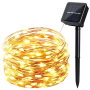 Solar LED Star String Lights - 100 LEDs 12m - Warm Light with 8 Modes - 3W