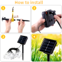 Solar LED Star String Lights - 100 LEDs 12m - Warm Light with 8 Modes - 3W