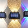 Decorative Solar Wall Lamp - Up-Down Lighting - 2 LEDs - Warm Light - Screw Included - 1.2V