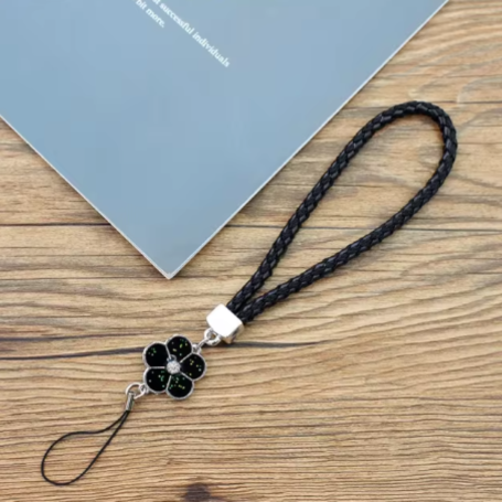 Charms Mobile Phone Strap - Black - 25cm