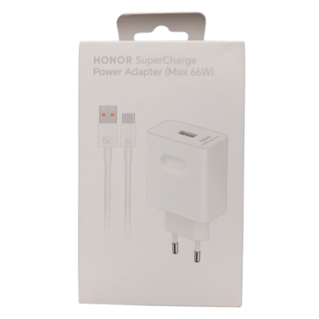 Kit Chargeur USB / Type-C HONOR Chargeur Secteur 66W - Blanc - Retail Box (Origine)