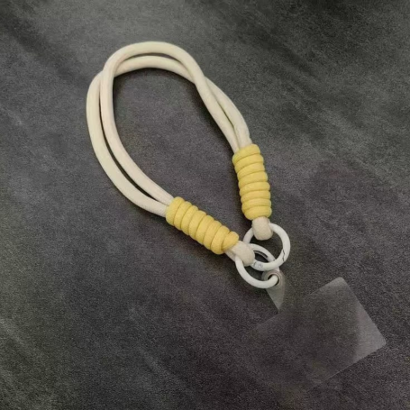 Nylon Mobile Phone Strap - Yellow White - 32cm