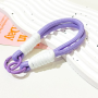 Nylon Mobile Phone Strap - Purple White - 32cm