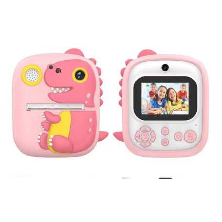 appareil photo d'impression instantanée pour enfants - 12 megapixels Photo 1080p Video - design dragon pink