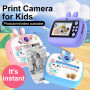 Instant Print Camera for Kids - 12 Megapixels Photo 1080p Video - Pink Cat Design