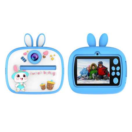 appareil photo d'impression instantanée pour enfants - 24 megapixels Photo 1080p Video - lapin bleu