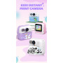 appareil photo d'impression instantanée pour enfants - 12 megapixels Photo 1080p Video - licorne rose