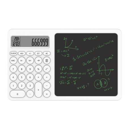 LCD Calculator Writing Tablet for Kids - White