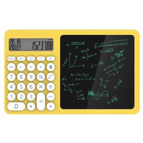 LCD Calculator Writing Tablet for Kids - Yellow