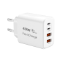 Chargeur PD/QC 2*USB + 2*USB-C 40W - D-power J8269 - Blanc