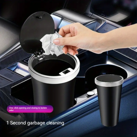 Car Trash Can - Silver Trim